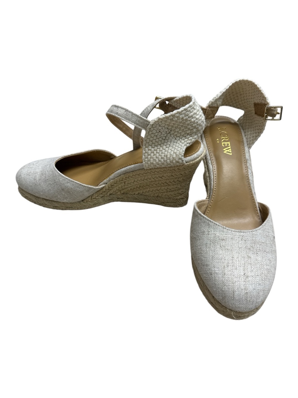 J. Crew Neutral Linen Espadrille Wedge Sandals